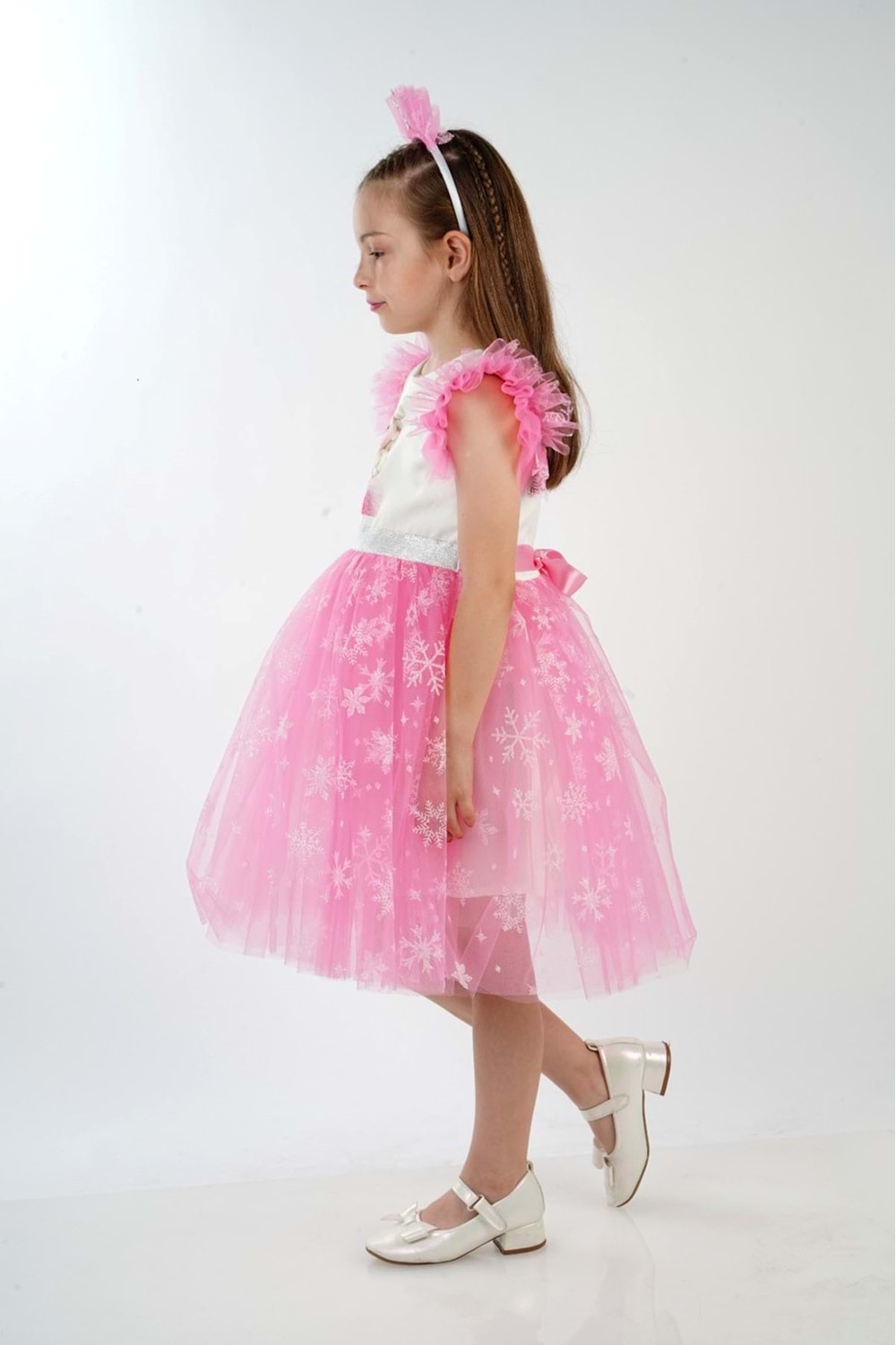 Elsa Karlar Kraliçesi Kız Çocuk Parti Elbisesi - Cankız Kids - Abiye - PEMBE - 2 YAŞ - CS2023000044-PEMBE-2 YAŞ