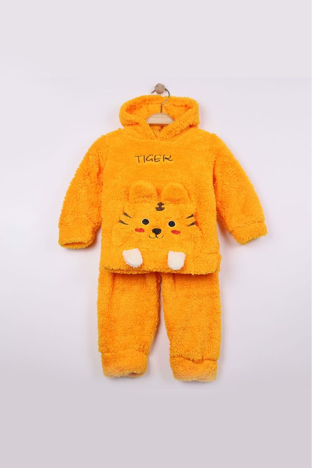 Unisex Bebek ve Çocuk Peluş Rabbit Çocuk Alt Üst Nakışlı Yumoş Welsof Takım