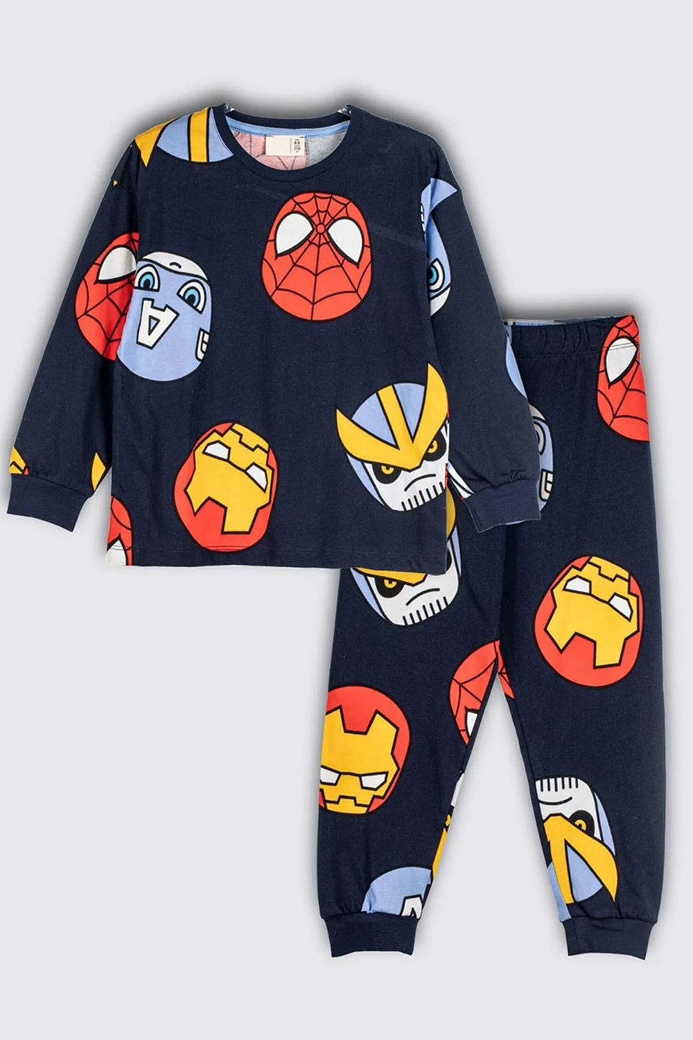 Erkek Çocuk Örümcek Adam Marvel Desenli Uzun Kollu Pamuklu Pijama Takımı