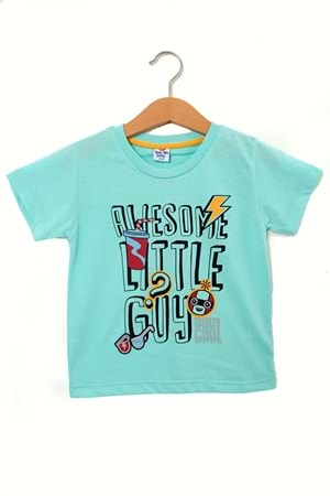 AWESOME ÇOCUK TSHİRT - Çocuksan - Tshirt - SU YEŞİLİ - 4 YAŞ - CS2023000033-3360