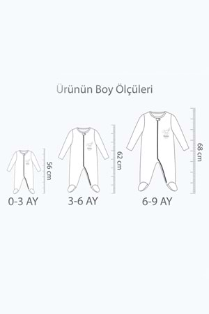 Unisex Ayıcık Desenli Patikli Çıtçıklı Yenidoğan Bebek Tulum