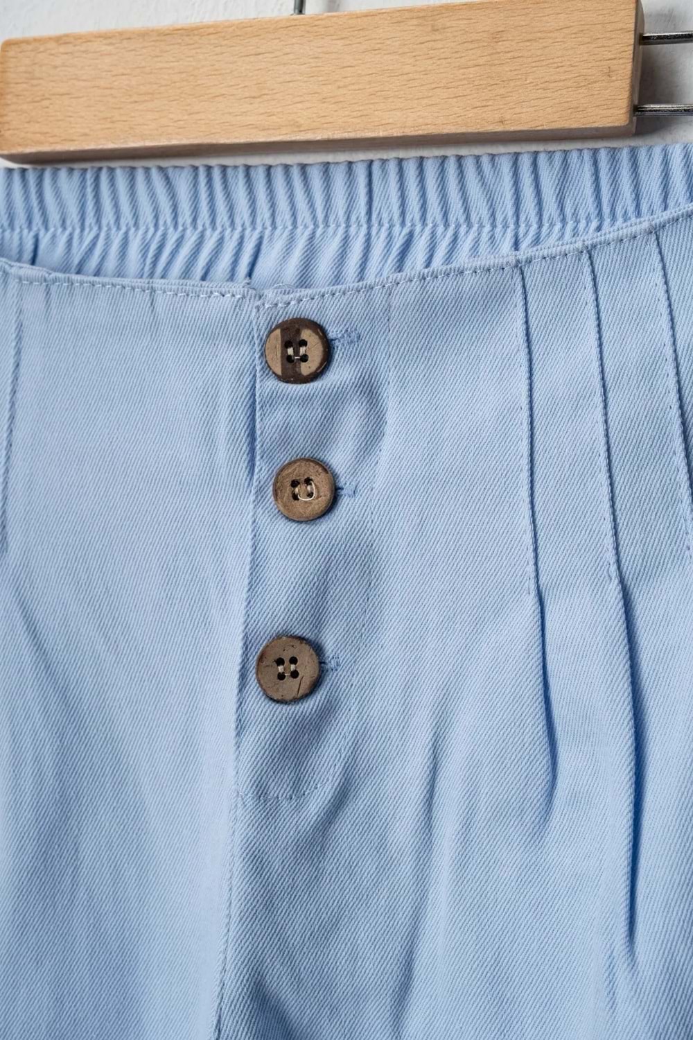Kız Çocuk Bol Paça Pantolon-Yüksek Bel Düğmeli Cepli Günlük, Rahat Yazlık, Bayramlık Casual Pantolon
