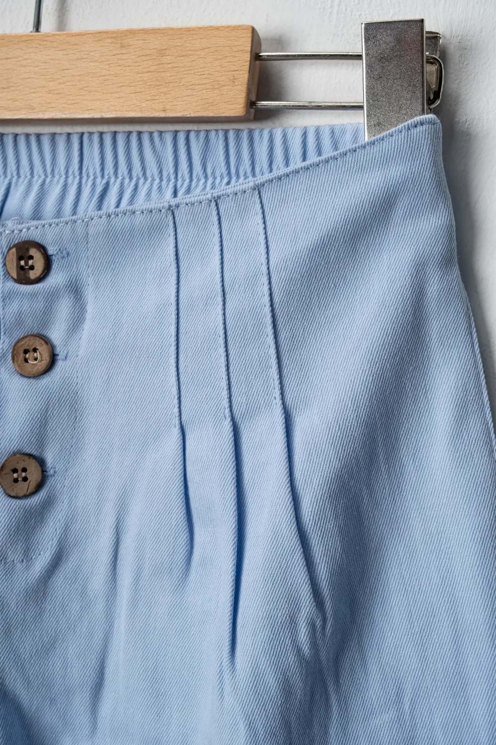 Kız Çocuk Bol Paça Pantolon-Yüksek Bel Düğmeli Cepli Günlük, Rahat Yazlık, Bayramlık Casual Pantolon